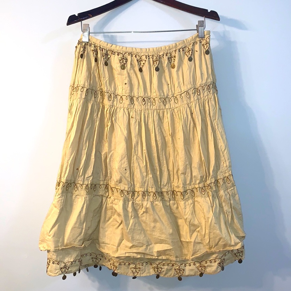 To the max midi ruffled embroidered skirt